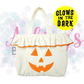 Glow In The Dark Jack-O-Lantern Corduroy Ruffle Tote Bag