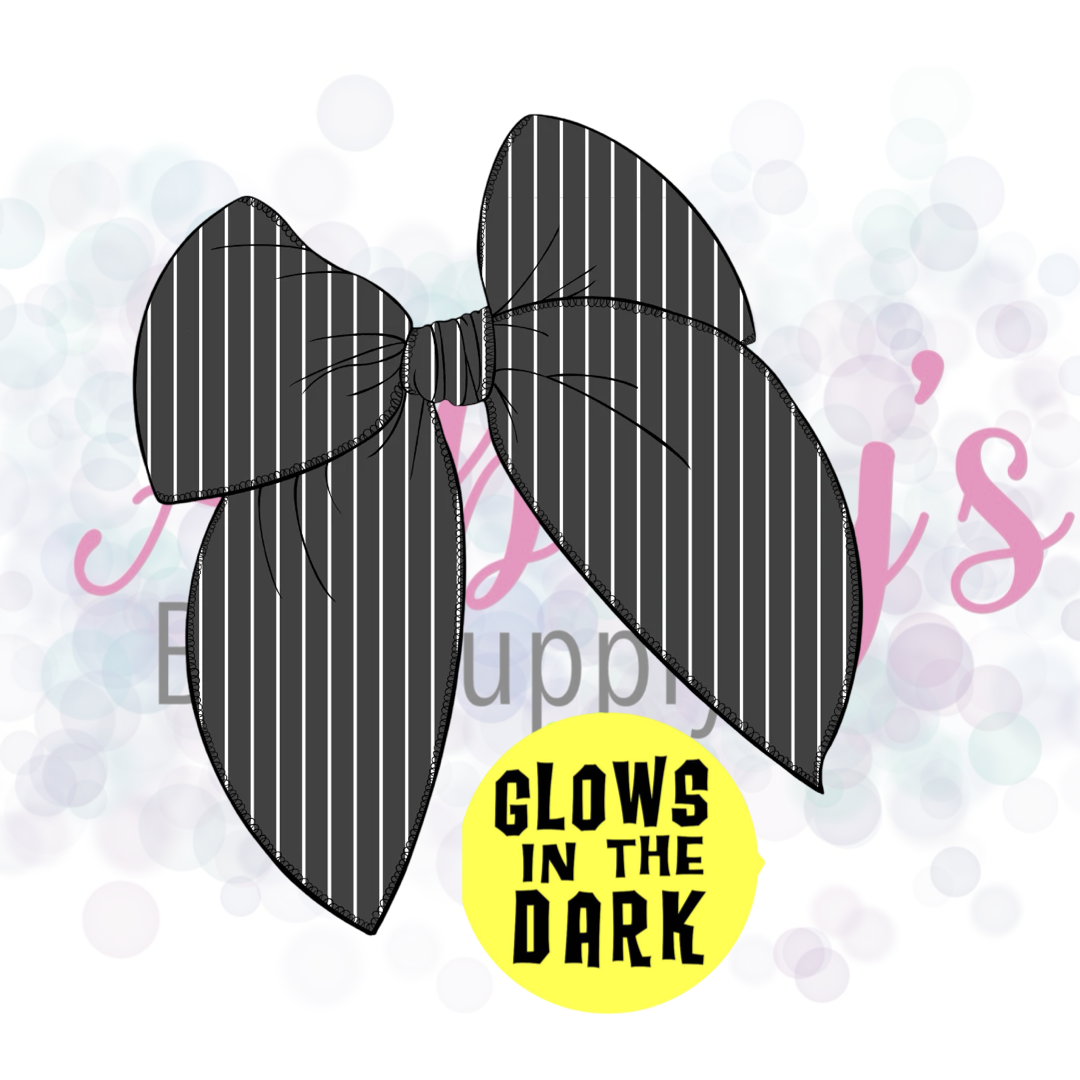 Glow in the Dark Halloween Character Large Tied Fabric Bow