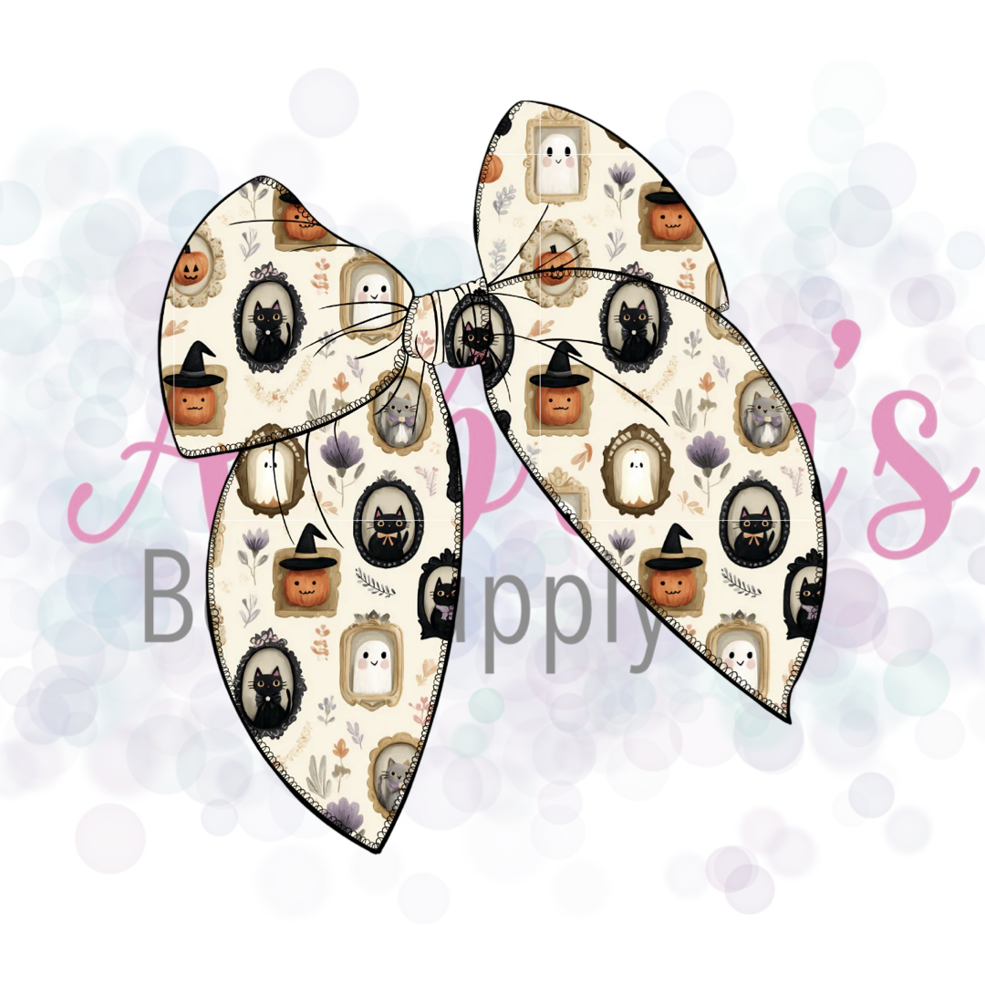 Halloween Basic Large Tied Fabric Bow