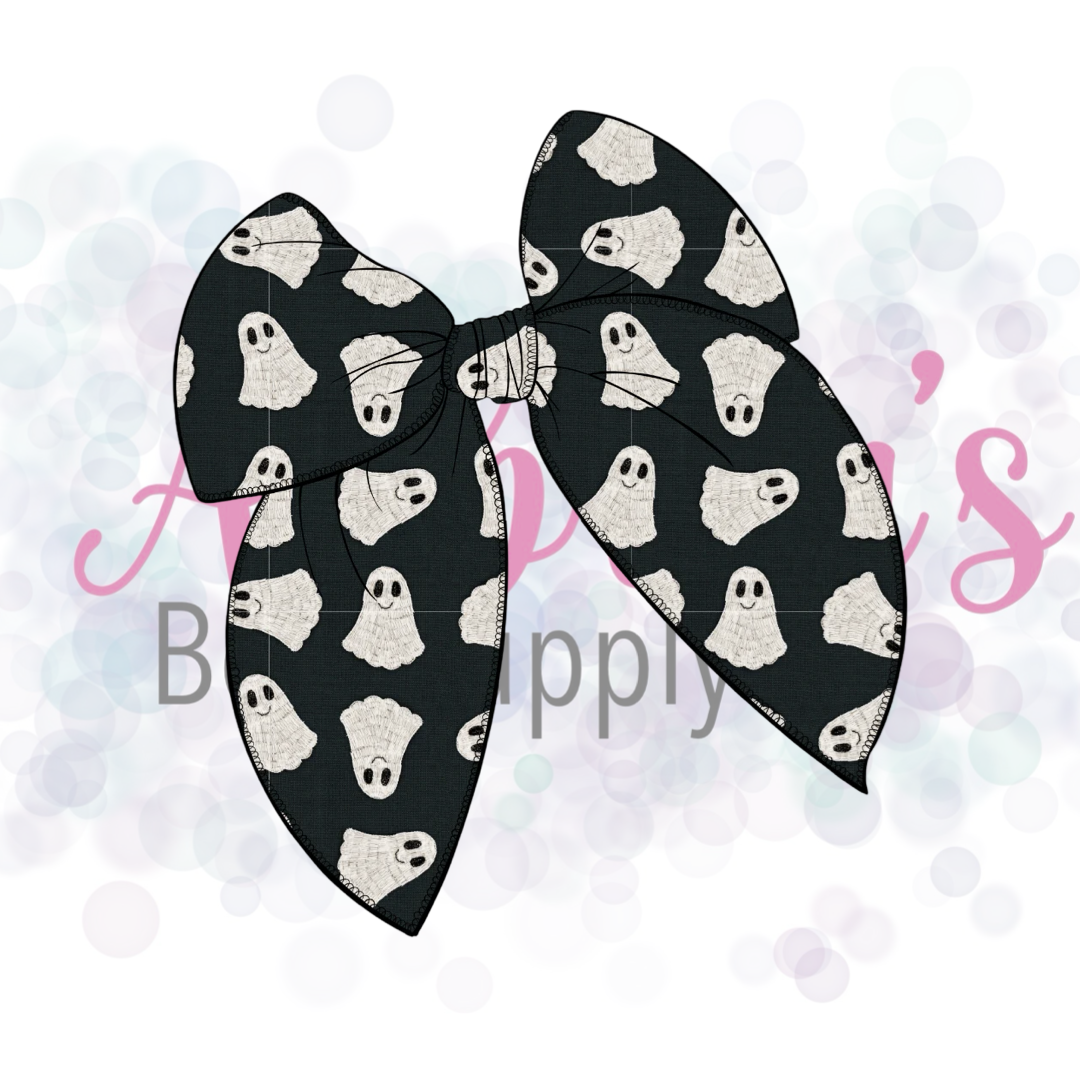 Halloween Basic Large Tied Fabric Bow