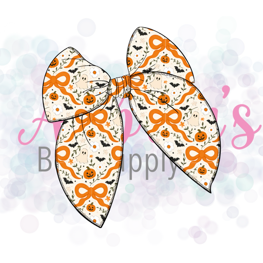 Halloween Basic Large Tied Fabric Bow