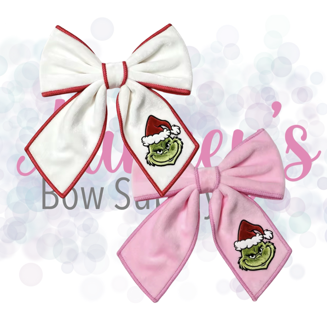 Grinch Velvet Bow